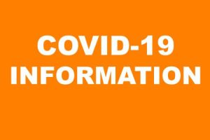 Bright orange banner with bold white text that reads 'COVID-19 INFORMATION'.