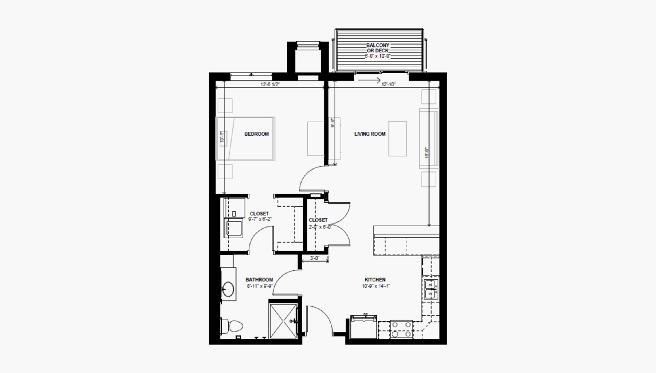 Independent Living 1-Bedroom Floor Plan