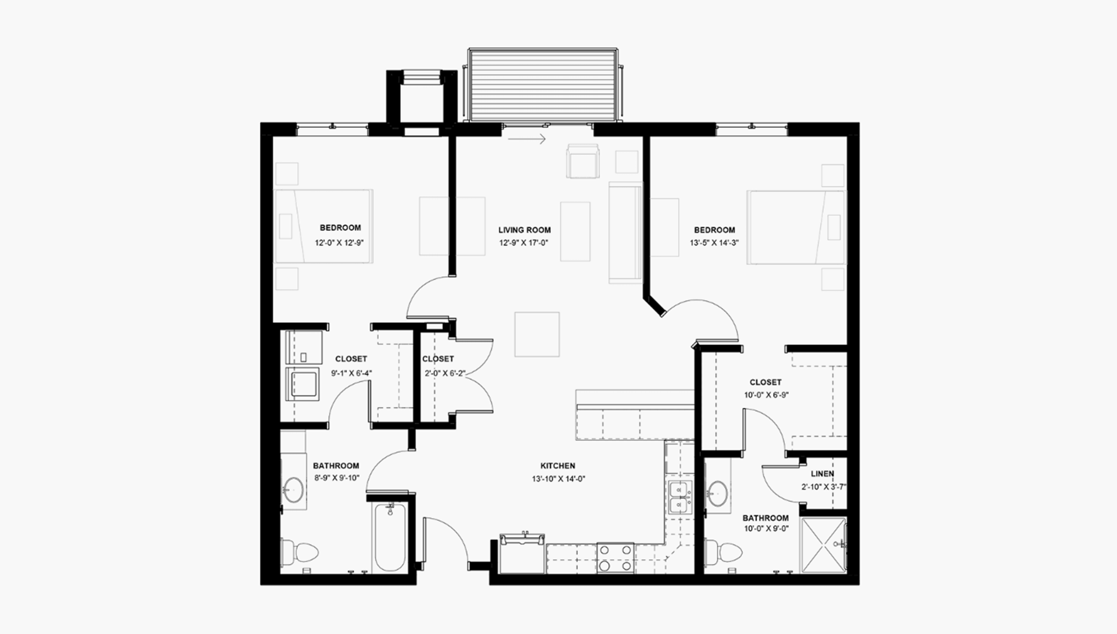 Independent Living 2-Bedroom Floor Plan
