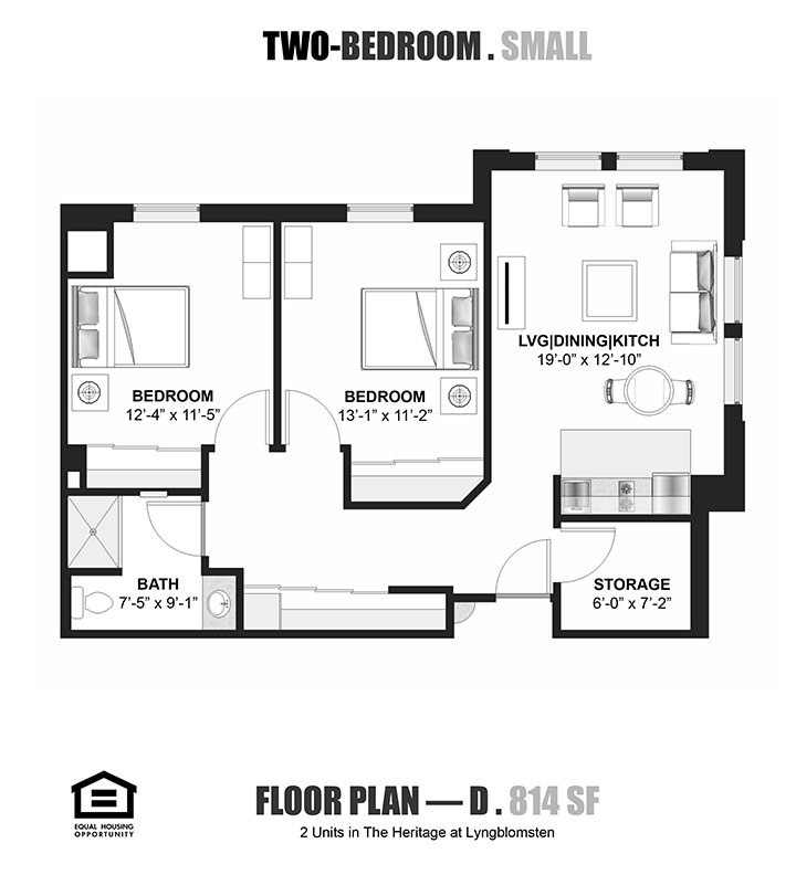 The Heritage 2-Bedroom (S) Floor Plan