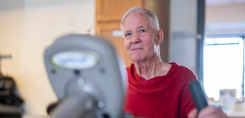 Gentleman on Exercise Bike