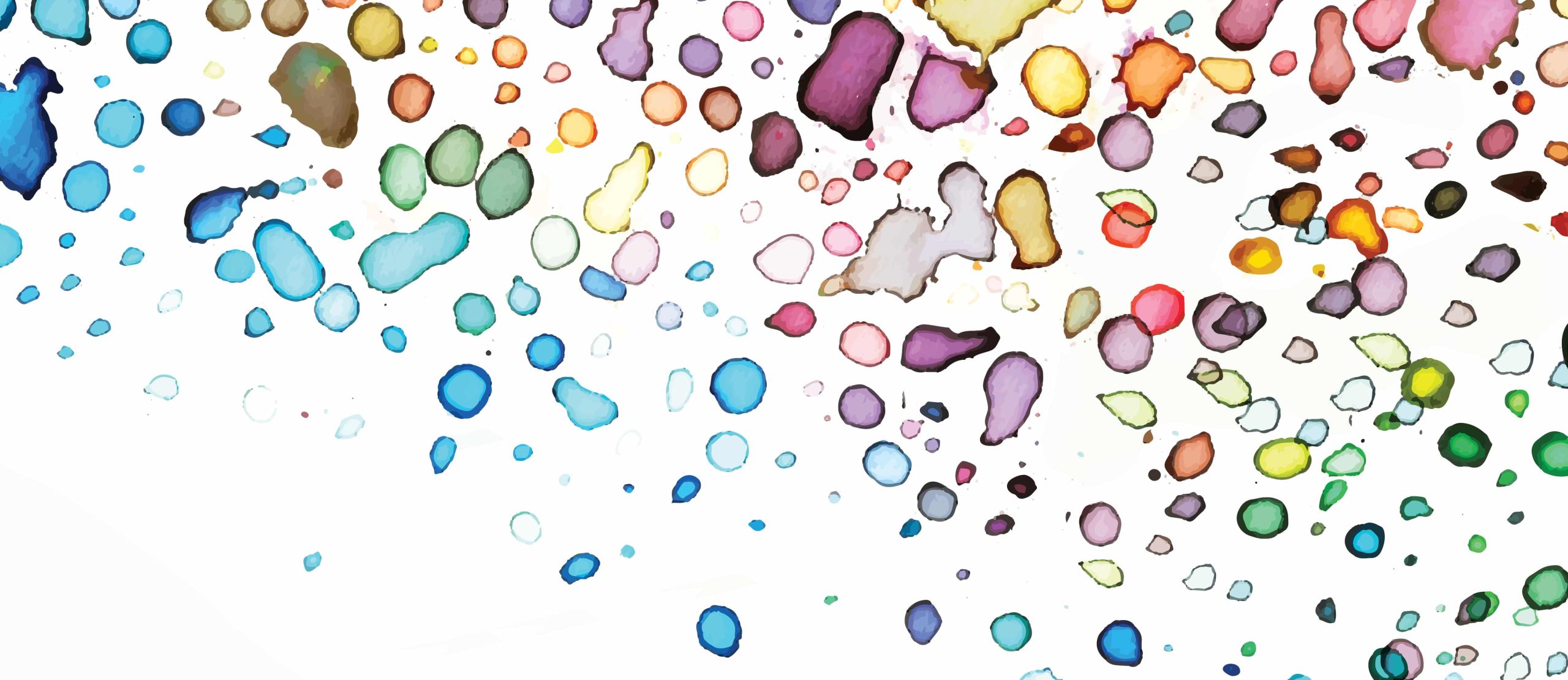 Lyngblomsten Foundation Annual Gala 2025 Webpage Header: Colorful Water Droplets